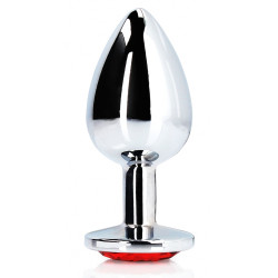Ouch! Bijou anal Round Gem S 6 x 2.6cm Argenté-Rouge